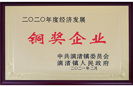 漓渚鎮(zhèn)2020年度經(jīng)濟發(fā)展銅獎